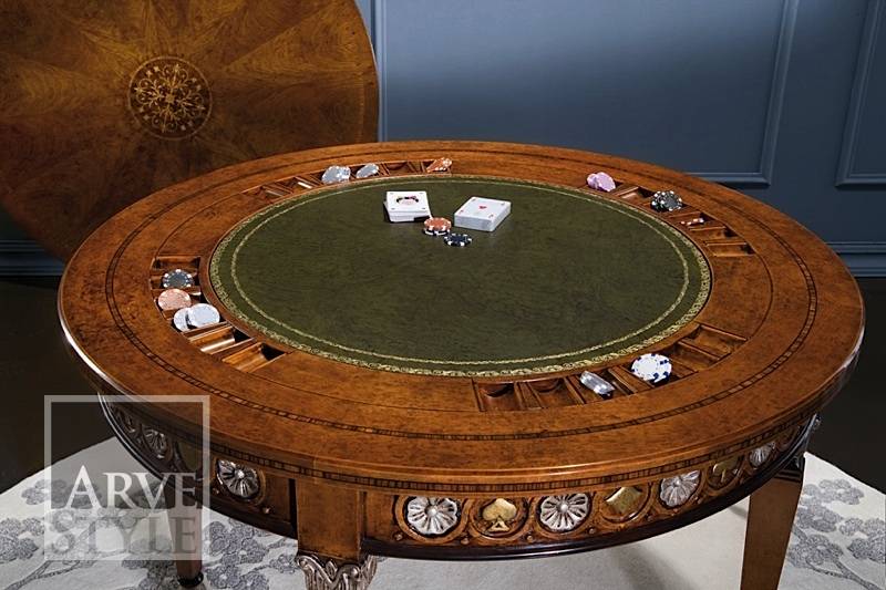 Tavolo Poker senza piano intarsiato